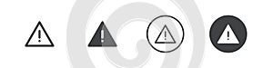 Hazard warning attention icon Vector logo outline