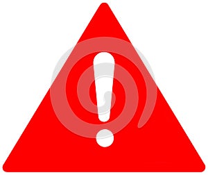 Hazard warning attention sign with exclamation mark symbol