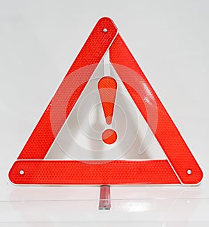 Hazard warning attention sign with exclamation mark symbol