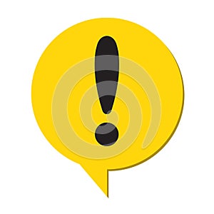 Hazard warning attention sign with exclamation mark symbol in a speech bubble vector