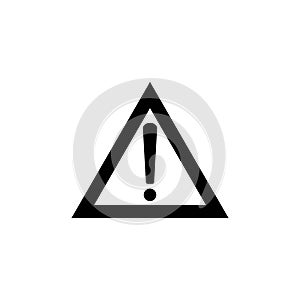 Hazard warning attention sign with exclamation mark symbol vector graphic design template