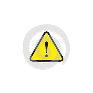 Hazard warning attention sign with exclamation mark symbol. Vector icon