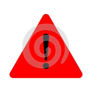 Hazard warning attention sign - stock vector, Warning, stop sign icon with exclamation mark - for stock isolated on white backgrou