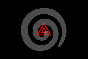 Hazard Warning Flasher Sign, Car light indicator, Red double triangle indoor indicator