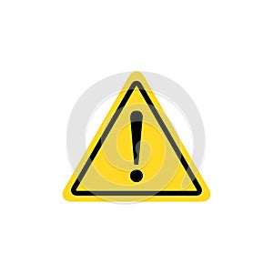 Hazard warning sign with exclamation symbol. Vector icon