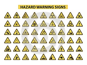 Hazard warning signs