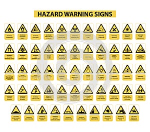 Hazard warning signs photo