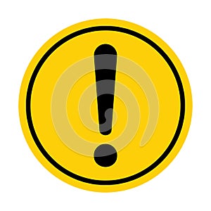 Hazard warning, warn symbol vector icon flat sign symbol with exclamation mark isolated on white background