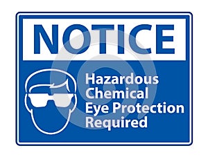 Hazardous Chemical Eye Protection Required Symbol Sign Isolate on White Background