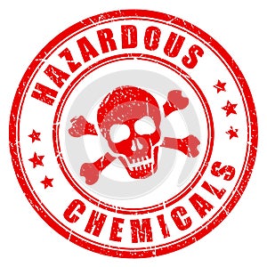 Hazardous chemicals vector stamp