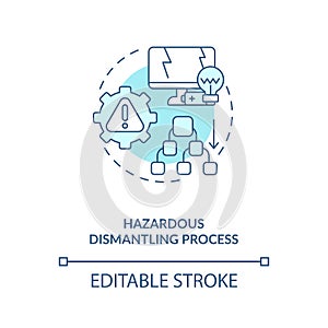 Hazardous dismantling process concept icon