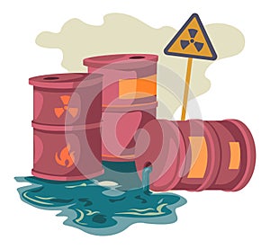 Hazardous toxic waste, industrial leakage vector