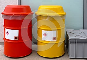 Hazardous waste barrels