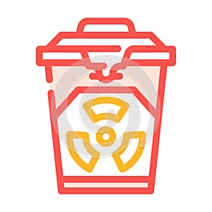 hazardous waste container color icon vector illustration