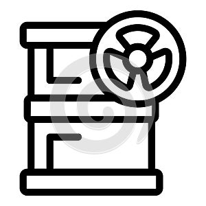 Hazardous waste icon outline vector. Toxic trash barrel