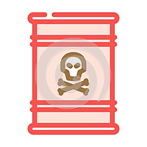 hazardous waste sorting color icon vector illustration