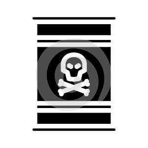hazardous waste sorting glyph icon vector illustration