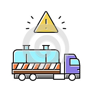 hazardous waste transporter color icon vector illustration