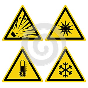 Hazards signs set 