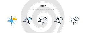 Haze icon in different style vector illustration. two colored and black haze vector icons designed in filled, outline, line and