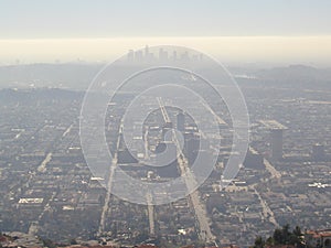 Haze over Los Angeles city