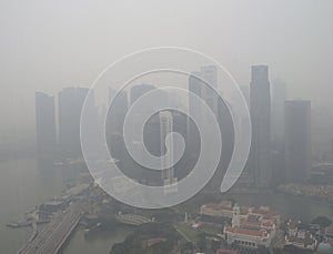 Haze over Singapore photo