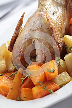 Hazel Grouse with vegetables