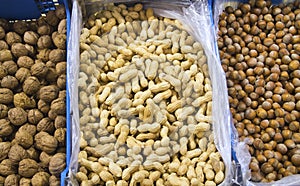 Hazel nuts and peanuts