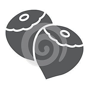 Hazelnut glyph icon, vegetable and nut,