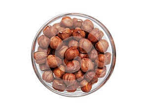 Hazelnut on a white background