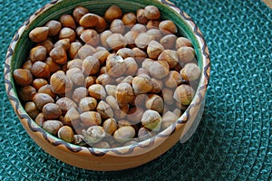 Hazelnuts in shells
