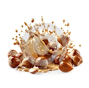Hazelnuts with splash coffee