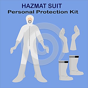 Hazmat suit personal protection kit white,for safety