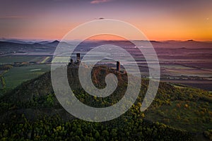 Hazmburk castle in central bohemia region in Czech Republic