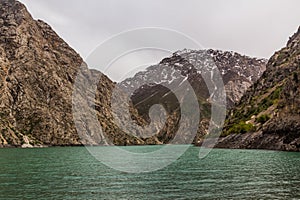 Hazor Chasma lake in Marguzor Haft Kul in Fann mountains, Tajikist