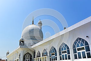 Hazratbal white marble shrine in Srinagar India