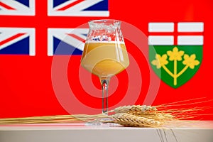 Canadian Craft Beer Ontario Flag Wheat Teku Glass photo