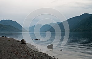 Hazy lake photo