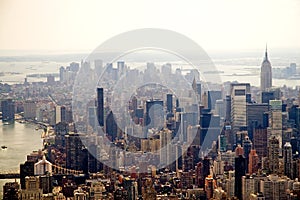 Hazy New York City skyline photo