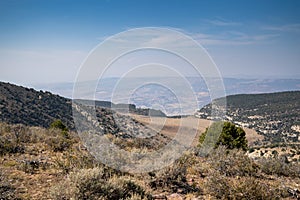 Hazy sky view from Island Park Overlook at Dinosaur National Monument