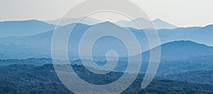 Hazy View of the Blue Ridge Mountains in Virginia, USA photo