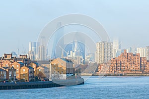 Hazy view of City of London