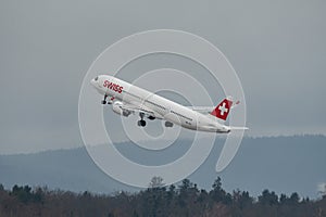 HB-JPD Swiss Airbus A321-271NX Neo jet in Zurich in Switzerland