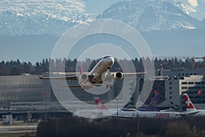 HB-JVM Helvetic Airways Embraer E190LR jet in Zurich in Switzerland