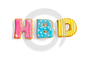 HBD alphabet sugar cookies