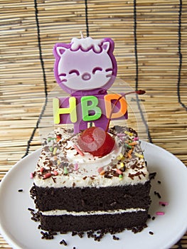 HBD Coffee black forest cake