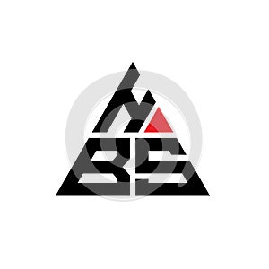 HBS triangle letter logo design with triangle shape. HBS triangle logo design monogram. HBS triangle vector logo template with red photo