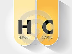 HC - Human Capital acronym, business concept background