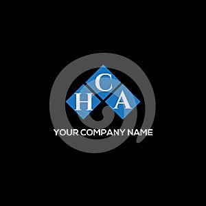 HCA letter logo design on BLACK background. HCA creative initials letter logo concept. HCA letter design