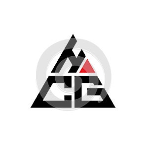 HCG triangle letter logo design with triangle shape. HCG triangle logo design monogram. HCG triangle vector logo template with red